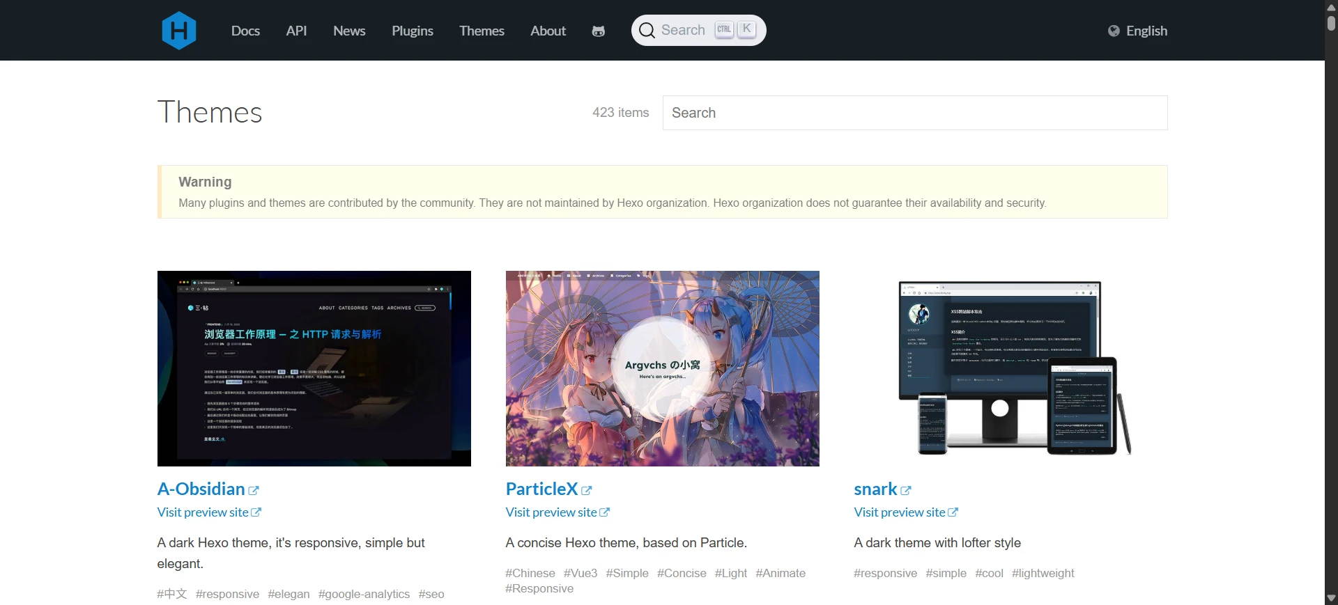 hexo的主题中心